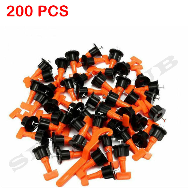200pcs Clips+ 4 Wrench Tile Leveling System Clips Levelling Spacer Tiling Tool Floor Wall Wrench