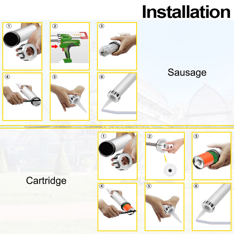 18V Battery Cordless Sausage Cartridge Caulking Gun For Makita