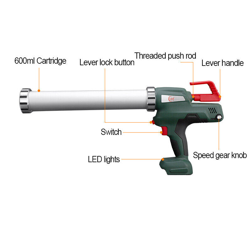 18V Battery Cordless Sausage Cartridge Caulking Gun For Makita