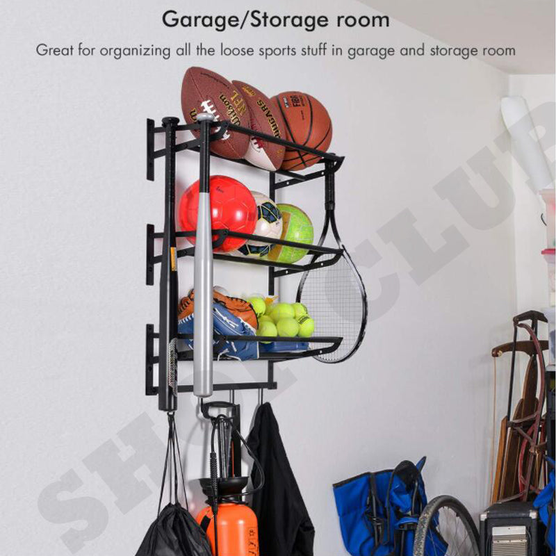 3 Tiers Sports Equipment Storage Shelf Ball Storage Rack – Tool Plus