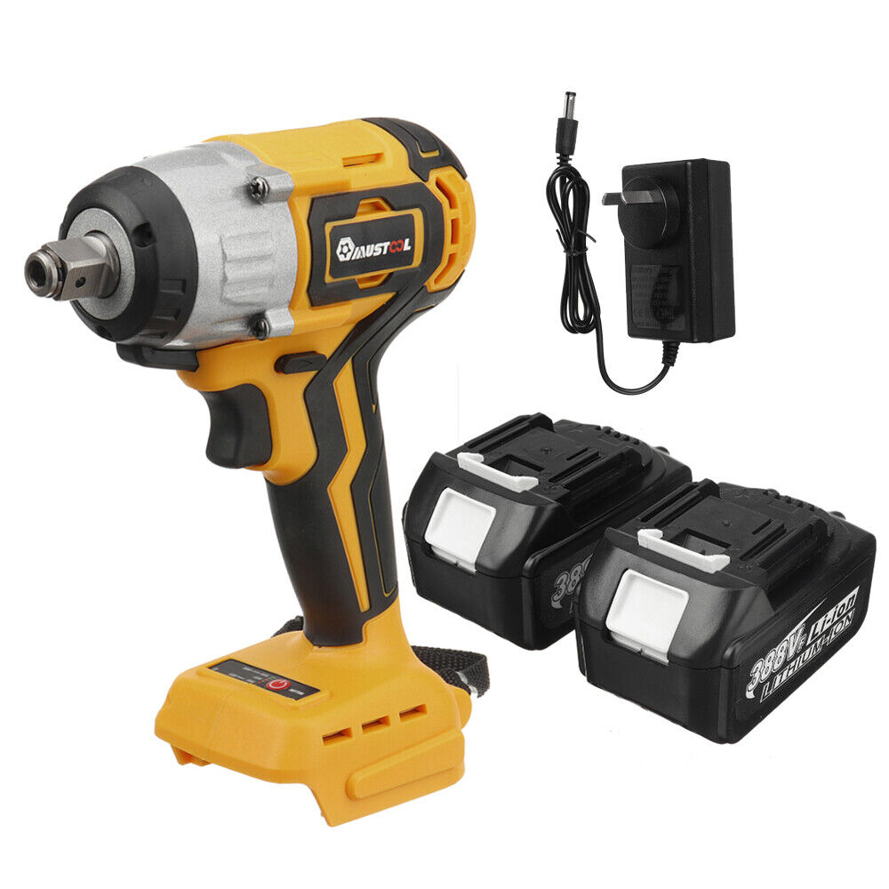 1000NM Electric Cordless Impact Wrench Brushless Rattle Gun Drill Tool ...