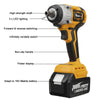 1000NM Electric Cordless Impact Wrench Brushless Rattle Gun Drill Tool With 2 Battery