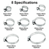 182PCS Stainless Steel Hose Clamps Clips Kit Adjustable Range Worm Gear Pipe Clamp