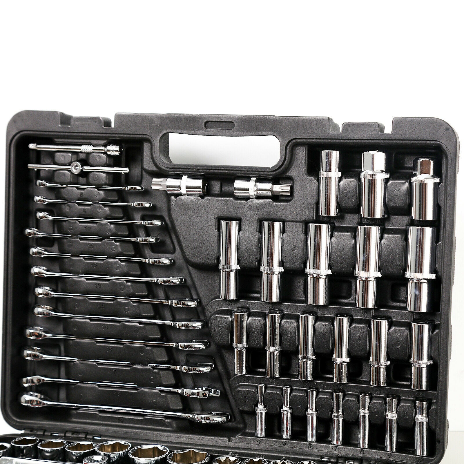218pcs Tool Kit 3/8" 1/2" 1/4" Ratchet Spanner Hand Set