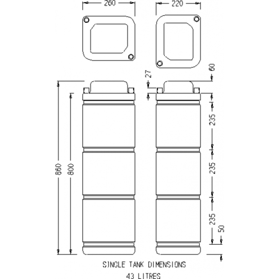 43L Caravan RV Water Tank Camper Trailer made in Australia