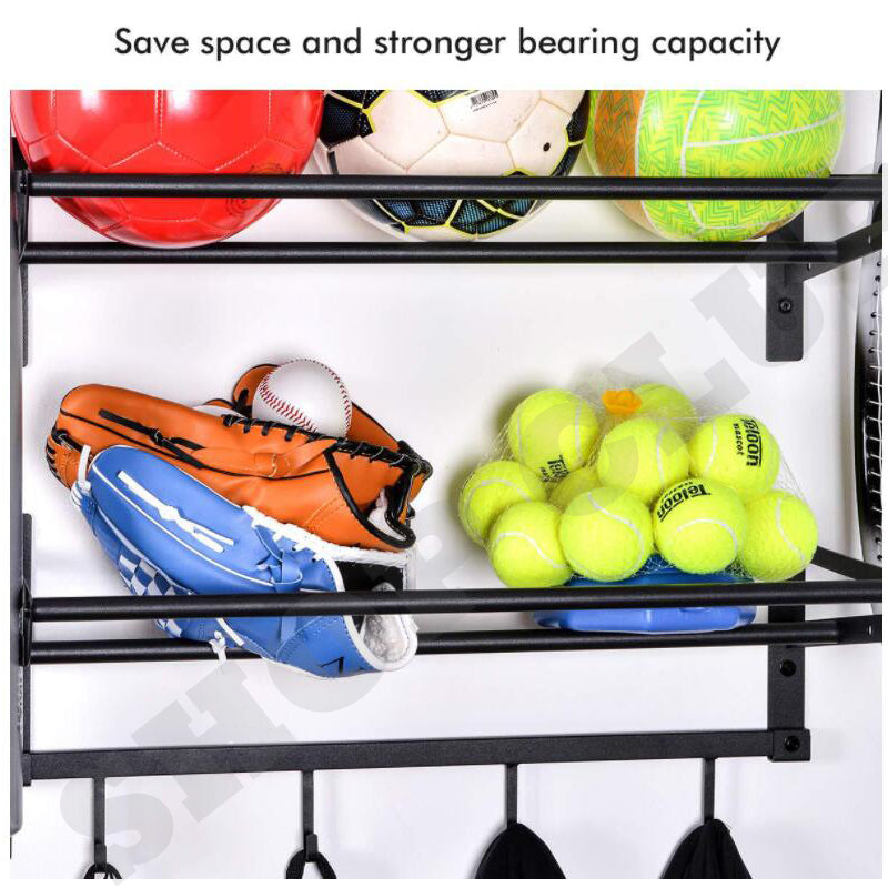 3 Tiers Sports Equipment Storage Shelf Ball Storage Rack