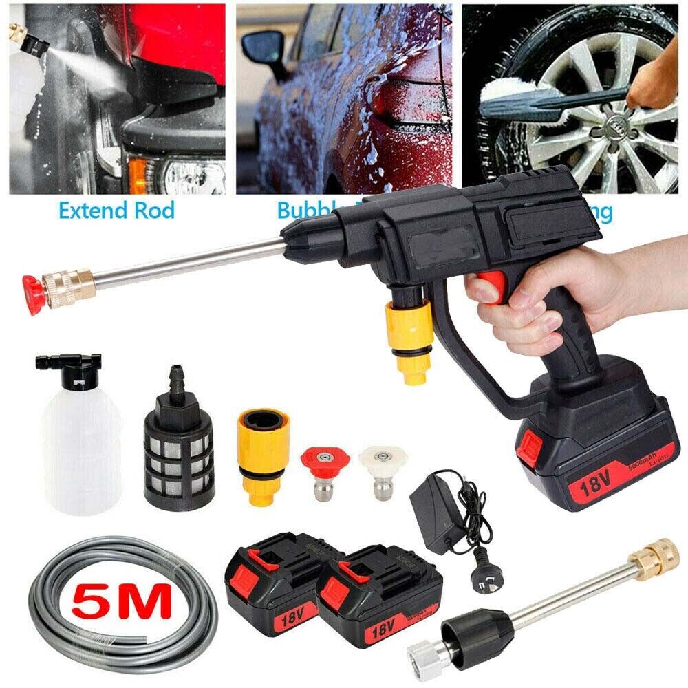 18V High Pressure Cordless Washer Spray Gun with 2 Battery