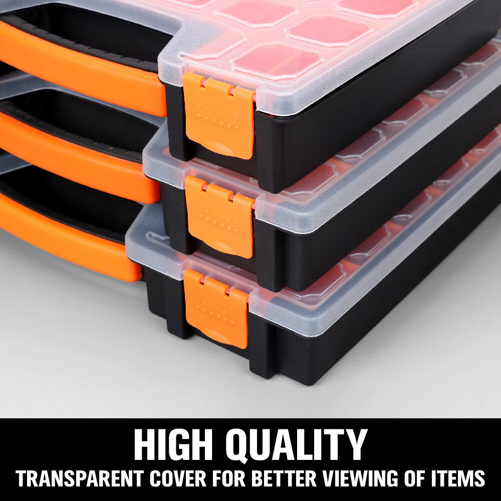 Plastic Tool Box Storage Organizer with 14 15 22 Compartment  Screw Case