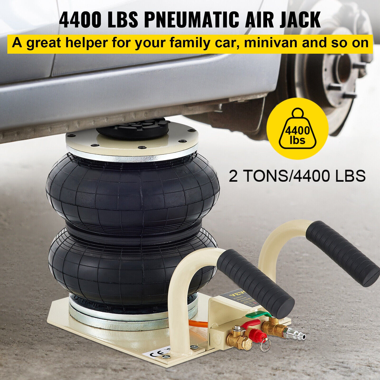 2500KG Double Bag Air Jack Pneumatic Jack Lift Jack
