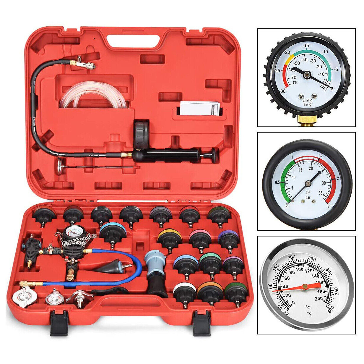 Tractor Radiator Pressure 28PCS Radiator Pressure Tester Kit – Tool Plus