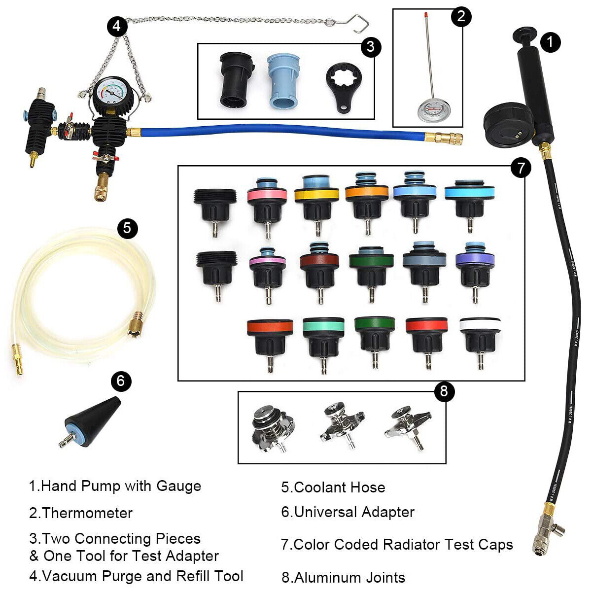 28PCS Radiator Pressure Tester Kit