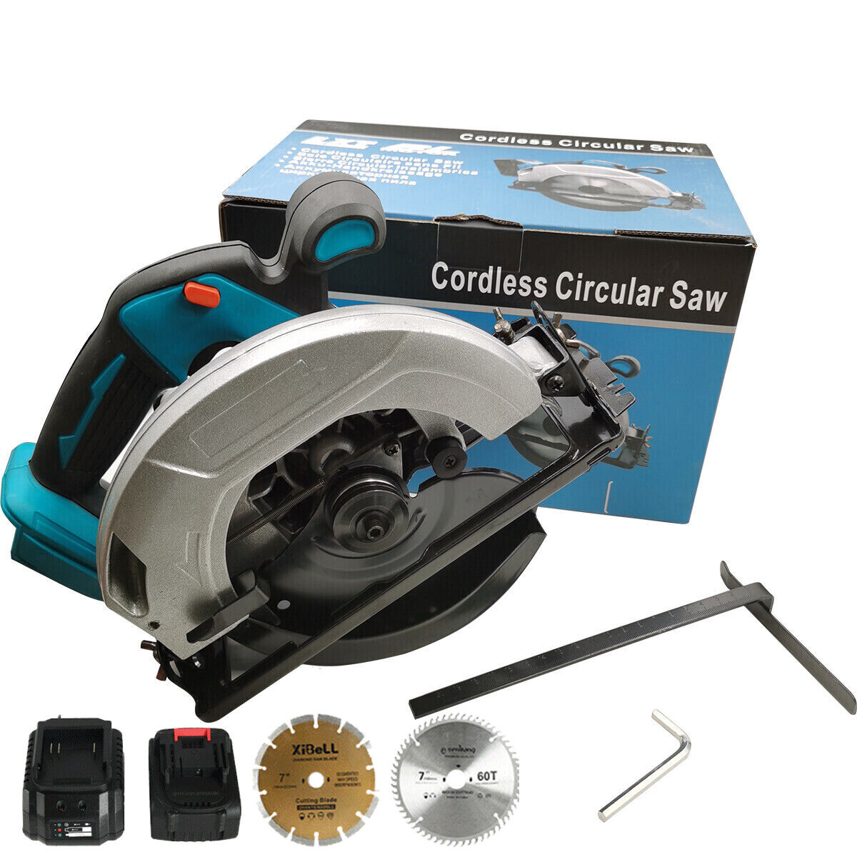 Cordless Brushless 185mm 7" Circular Saw with 2 Battery