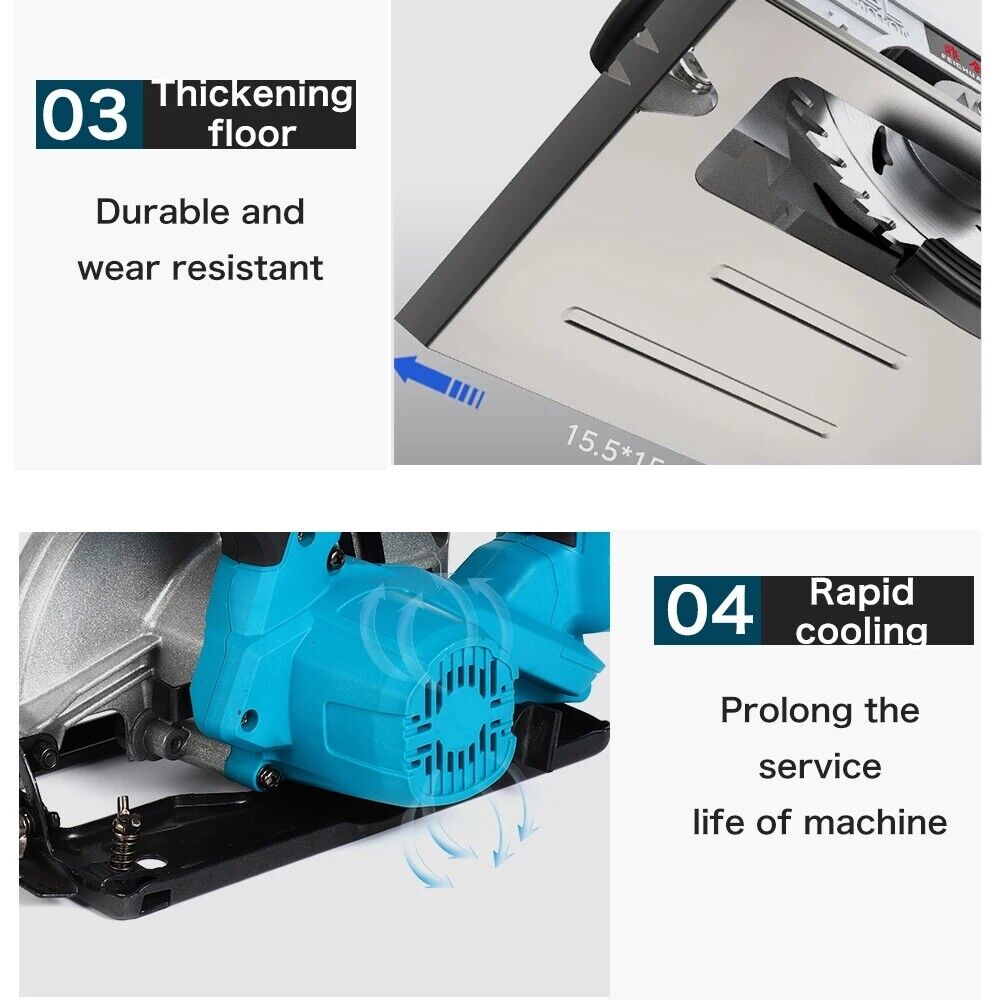 Cordless Brushless 185mm 7" Circular Saw without Battery Replace For MAKITA 18V