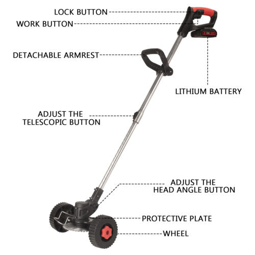 16 Blade Cordless Grass Trimmer with 2 Battery