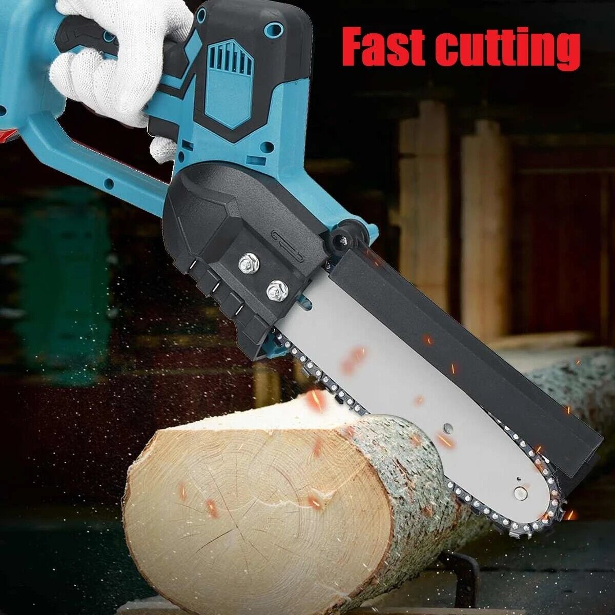 8" Electric Wood Cutting Saw Chainsaw with 2 Batteries