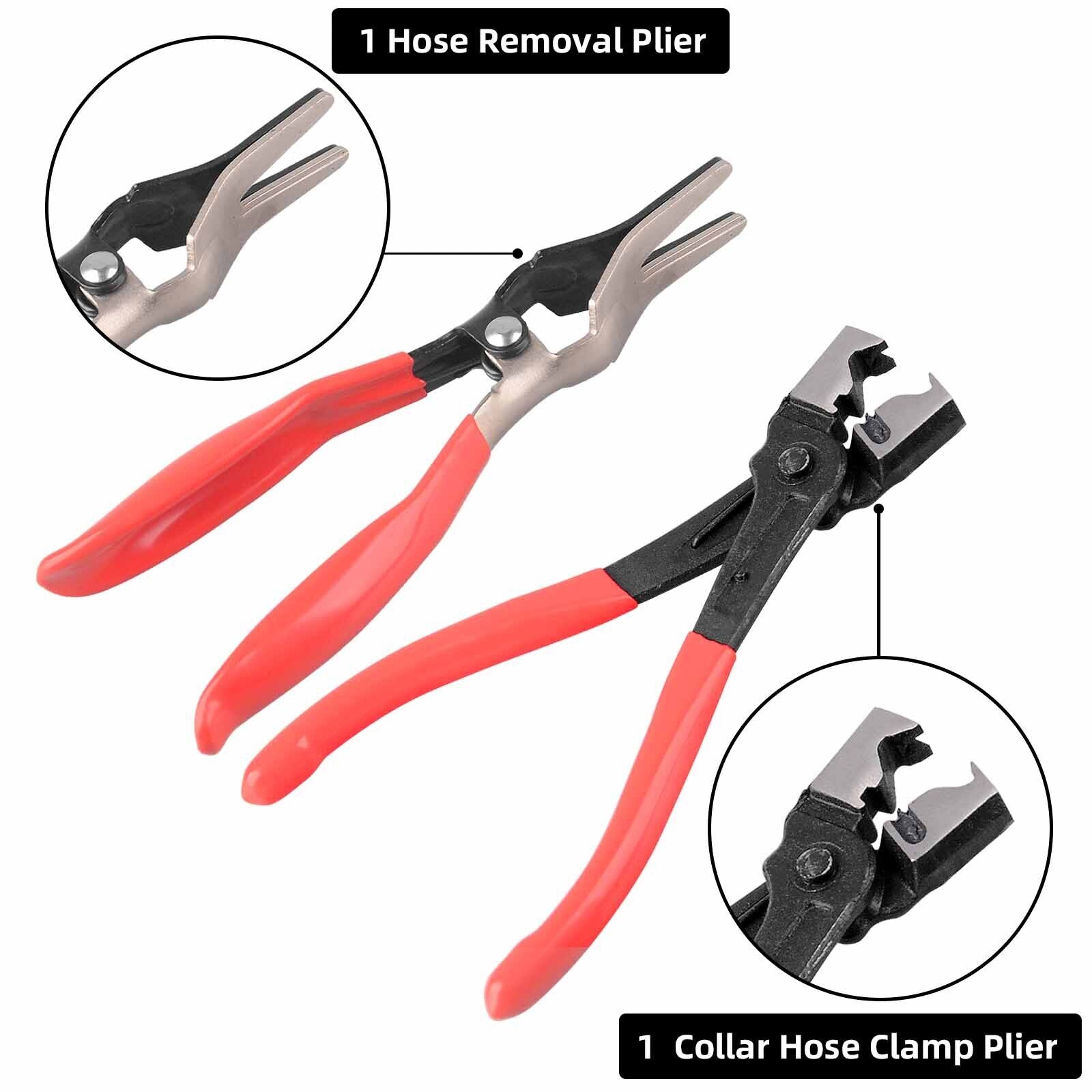 9PCS Hose Clamp Clip Plier Kit Set Swivel Jaw Flat Angled Band