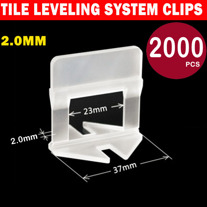 2000pcs 2.0mm Tile leveling System Clips Levelling Spacer Tiling Tool ...